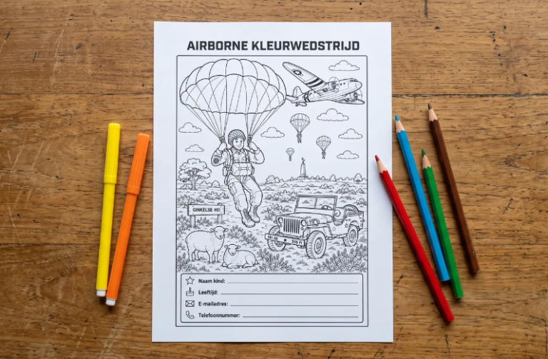 Airborne Kleurwedstrijd — familie-kids in Ede