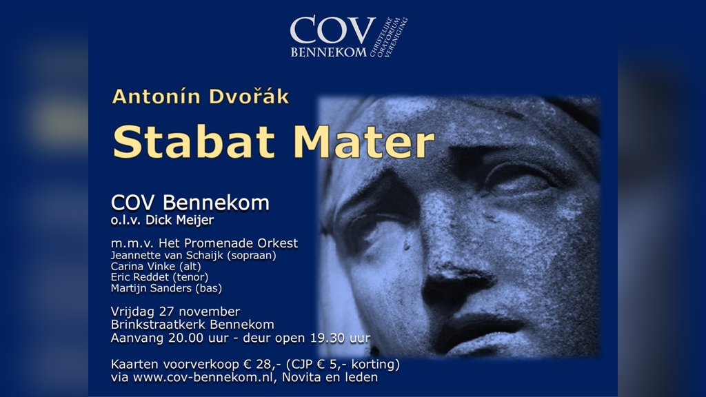 Muzikale inleiding over het “Stabat Mater” van Dvořák met muziek! in Ede
